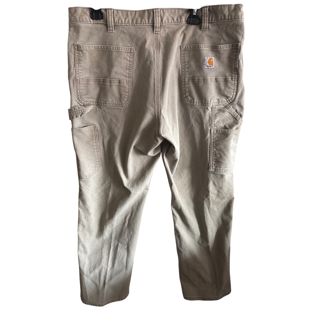Carhartt Mens 38x32 Relaxed Fit Carpenter Pants Beige Utility Workwear Trousers